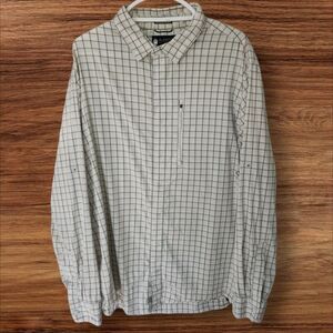 Duluth Untucked Alaskan Hardware Off-White Checkered Snap Down Shirt. Sz. XLT